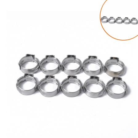 10 st 9.6-11. 3 mm rostfritt stål Single Ear Infinite Clamp Mjuk och hård röranslutning slangbåge