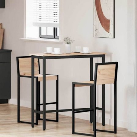 Konsolbord - kompletterande bord - gueridon Vidaxl bord Naturligt 100 x 40 x 101 cm Ingenjörsträ och stål