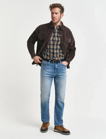 GANT Reg Windblown Flannel Check Shirt - Blue - XXXL