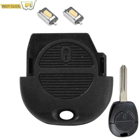 2 knapper bilnøkkel erstatningsfjernkontroll nøkkeldeksel skall for Nissan Micra Almera Primera X-trail Navara Patrol Maxima med bryter Kb