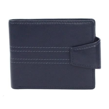 Eastern Counties Leather Unisex Vuxen Max Tri-Fold Läder Söm Detalj Plånbok En Storlek Marinblå/Grå Navy/Grey One Size