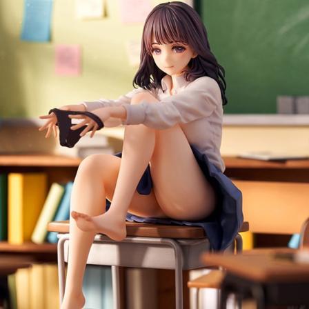 IC 1:6 Søt Figur Vindblåst Etter Klassen 22cm Anime Jente PVC Svart én størrelse