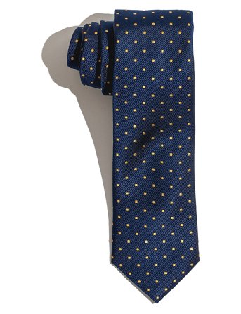 Navy Yellow Dots Silk Tie Navy AN IVY