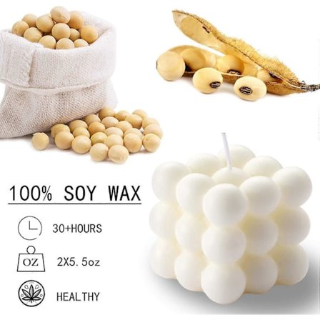 Kuplakynttilä - Kuutio Soijavahakynttilät, Kodin Sisustuskynttilä, Tuoksukynttiläsetti 2 kpl, Kotikäyttöön ja Lahjaksi-h