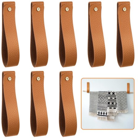 8 st bruna 2,5*11cm lädermöbler handtag - skåphandtag, dörrhandtag för kök, badrum, skåp, byrå, trä