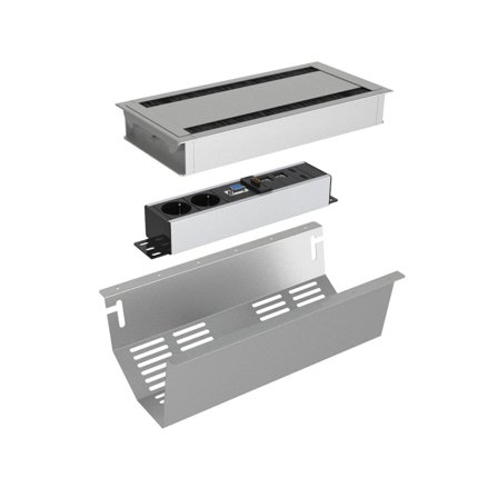 Kondator Axessline Conference Lilla Bordsenhet silver, konferenspaket litet, Installationsmaterial