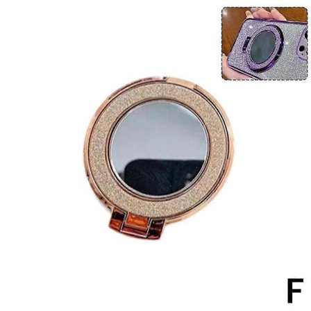 Glitter Magnetisk Stativ Etui Speil Ring Deksel