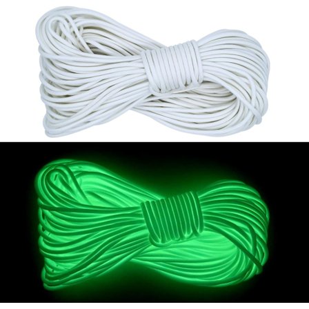 4mm Selvlysende Paracord 9 Tråde Fluorescerende Faldskærmsline 20M - Maks. 250kg (550lbs) til Camping Fiskeri Håndværk Overlevelse