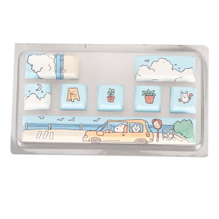 8 taster tastatur tastaturhætter falmefri PBT farvesublimeringsproces tastaturhætter søde DIY mekaniske tastaturhætter til 61 87 104 108 tastatur type