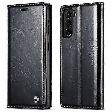 CASEME 003-serien Kompatibel för Samsung Galaxy S21 4G / 5G PU Läder Vaxig Textur Telefonfodral Magnetisk Stängning Stötsäkert Telefonskal C