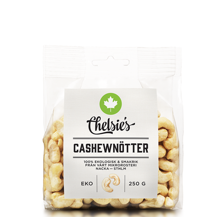 Chelsie s Organic Gourmet Prod Cashewnötter 250 g