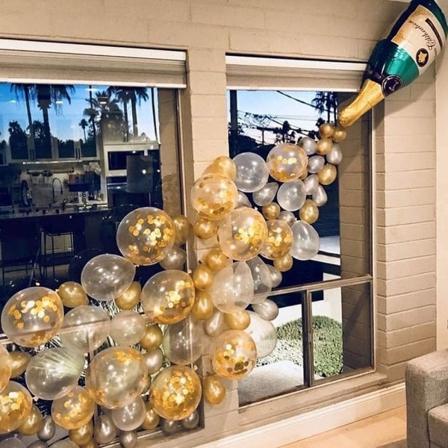 Flaske Ballon Garland Arch Kit, Fødselsdagsfest Dekorationer, 85Pcs Champagne Balloner