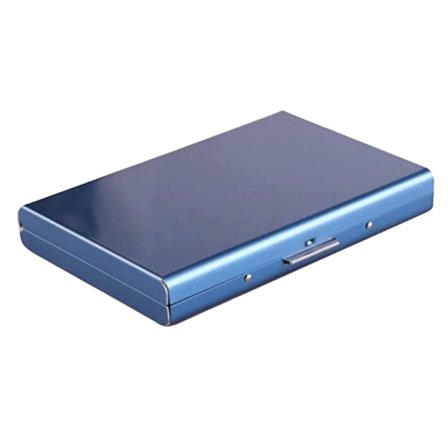 RFID-blokerende kortholder i metal, slank harmonikakorthylsterpung i rustfrit stål Blue