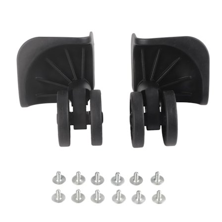 1 Par Svart Kofferthjul Universal Svingbart Hjul Nylon for Reparasjon Utskifting