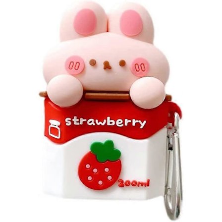 Ultra Tjockt Mjukt Silikonfodral med Nyckelring för Apple AirPod 3D Cartoon Djur Söt Söt Kawaii Bedårande Barn Flickor Kvinnor Pojkar (för AirPods 1:a