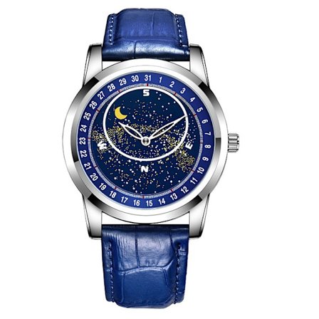 Automatiske ure Luksus roterende stjernehimmel urskive vandtæt lysende