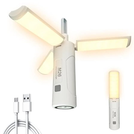 Oppladbar campinglanterne – 750LM sammenleggbar LED-lanterne | 3500mAh Powerbank, 3 lysmoduser, vannbestandig | For camping, nødsituasjoner og 