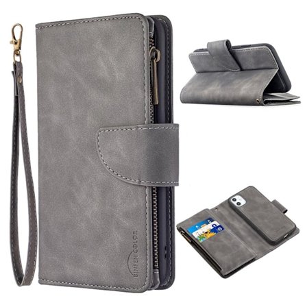 Premium Wallet iPhone 11 etui - Sølv/Grå