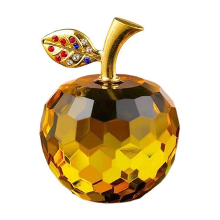 Glas Æbler Figur Falsk Krystal Frugt Ornament Samlerobjekt Gennemsigtig Æbledekoration til Hjemmekontor Bilinstrumentbræt