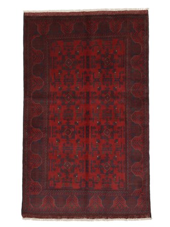 Hand Knotted Afghan Khal Mohammadi Rug 124X197 Wool Black/Dark Red Small