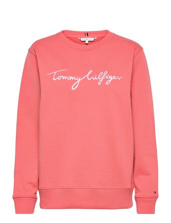 Regular Graphic C-Nk Sweatshirt Svetari Collegepaita Vaaleanpunainen Tommy Hilfiger