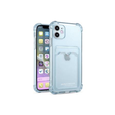 Sky Blå Transparent Mobilskal Med Korthållare Till Iphone 12 Blå
