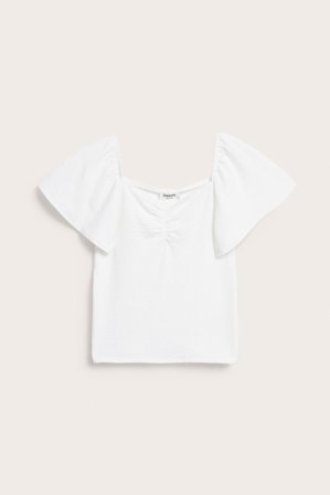 Kappahl | Topp med fjärilsärm Vit 134/140 | Vit