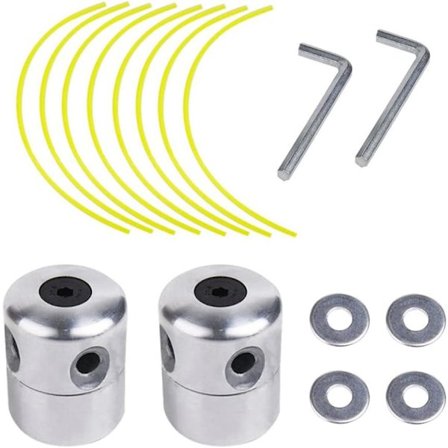 2-pakning med universelle aluminiums gresstrimmerhoder - Dobbel nylontrådhode - Gresstrimmertrådspoler