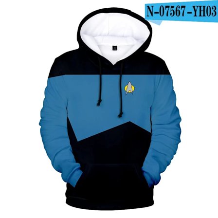 Hættetrøjer til mænd Vintage Movie Star trek 3D-print Hættetrøje Mænd Kvinder Mode Langærmet Hættetrøje Sweatshirt Herre Frakke Herre Sweat Moletom