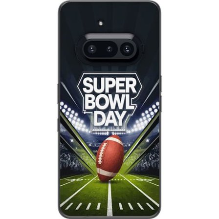 Kompatibel Mobilcover til Nothing Phone (3a) Super Bowl Day plakat med amerikansk fodbold på oplyst arena i dramatisk sportsdesign