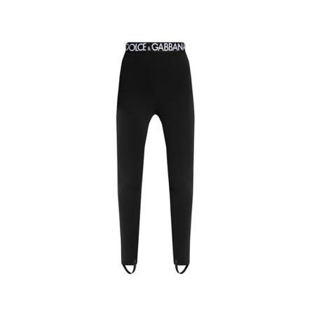 Dolce & Gabbana Leggings with logo Sort, Dame