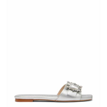 Stuart Weitzman Shine Buckle Slide Sanls Grå, Dame Sandaler, Størrelse: 35 EU