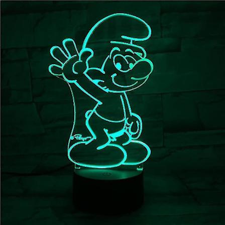 Smurf USB 3D-animationslys atmosfære LED-lampe G