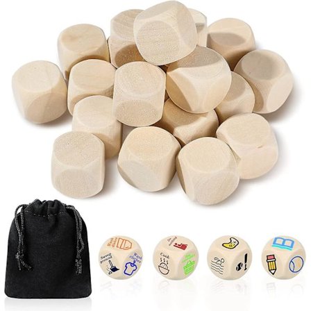 20 st 20mm DIY Blanka Träkuber