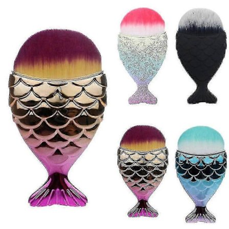 Neglekunst Støv Pulver Fjerner, Havfruehale Form Neglekunst Støv Rengøringsbørste Makeup Pulver Rouge Børste