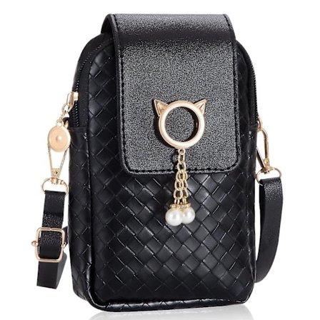Matkapuhelinlaukku Naiset Söpö Pu Nahkainen Mini Crossbody Laukku Helmi Riippukoriste Säädettävä Crossbody Tyttö Kolikkopussi (hy)