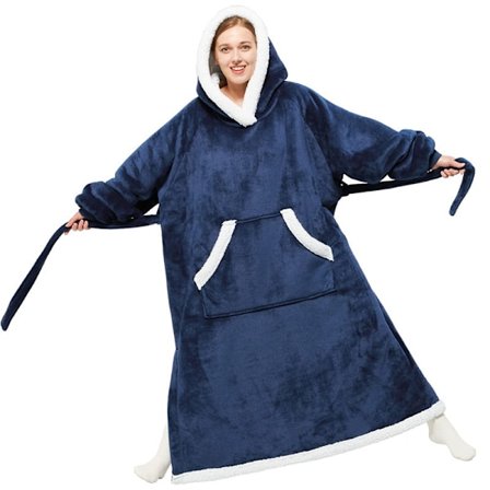 Naisten pehmeä lämmin fleece-plyysipyjama, naisten pyjama, loungewear-pyjama 150 cm (tummansininen)