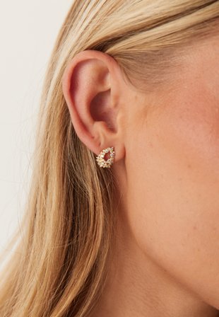 LILY AND ROSE - Petite Miss Alice Earrings - Crystal Gold - Kläder - - Bubbleroom