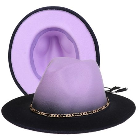 Hatt med bred brätte Bältesspänne Ull Fedora Hatt