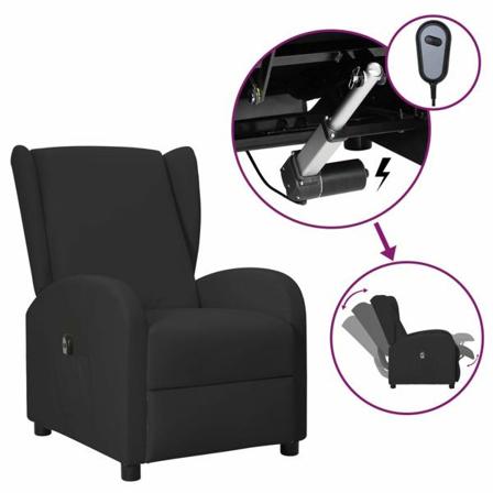 Vidaxl Elektronisk Reclinerfåtölj Svart Konstläder Svart