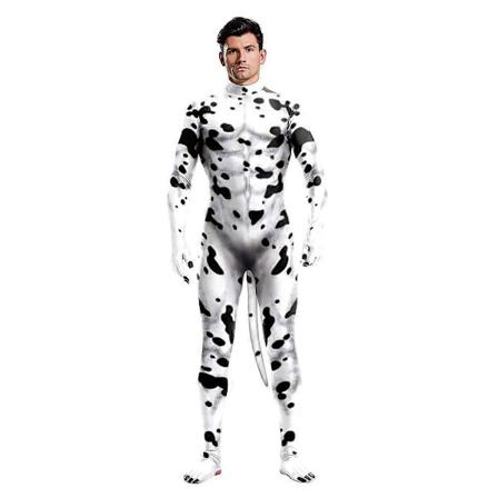 Dalmatiner Cosplay Kostyme for Voksne Dyre Jumpsuit Halloween Forkledning Karneval Kostyme L