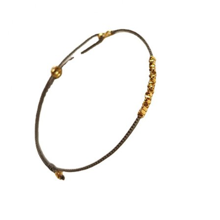 Morse kode armbånd Guldbelagte perler på silkesnor Venskab Br