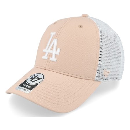 47 Brand - MLB Rouge trucker Casquette - Los Angeles Dodgers Branson Mvp Dusty Mauve/White Trucker @ Hatstore
