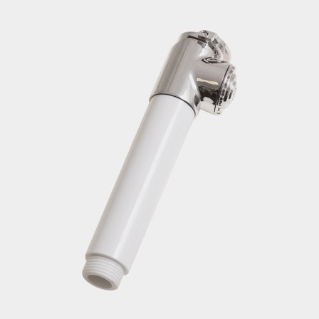 Duschhuvud / duschhandtag New Edge, plast, kromfärgad & vit