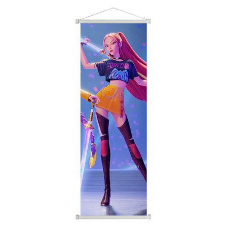 K-POP: Demon Hunters hængerulle plakat film anime omgivende stof maleri stue soveværelse dekoration maleri