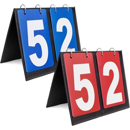 2 Stk. Bordplade Scoreboard, Bærbar Flip Score Tæller til Tennis Basketball