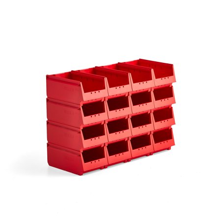 Mehrzweck-Lagerbehälter AJ 9000, Serie 9073, 350x206x155 mm, 16er-Pack, rot