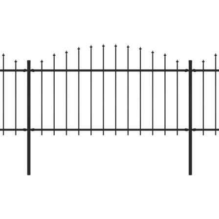 Vidaxl Trädgårdsstaket Med Spjuttopp Stål (1,25-1,5)x6,8 M Svart Svart