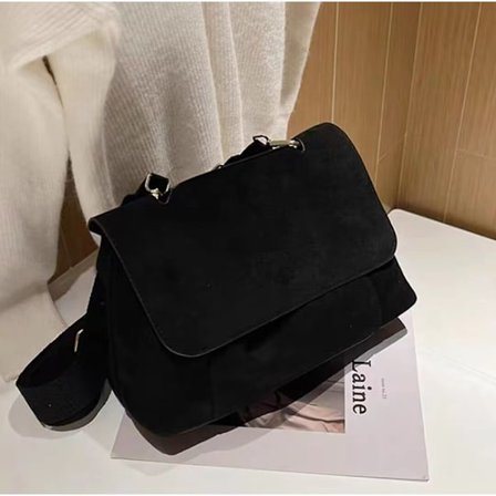 (svart) Dam Crossbody Bag Justerbar Axelrem Frostad S