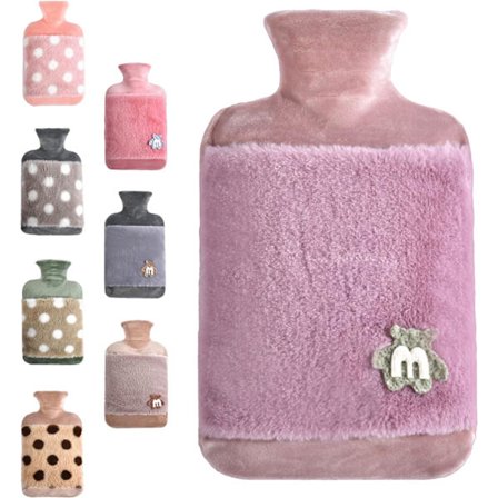 Lilla bokstaver Varmtvannsflaske med trekk, 2L Stor Gummi Varmtvannsflaske